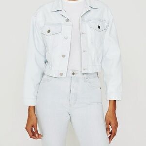 Ag Adriano Goldschmied Light Wash Cropped Denim Jacket